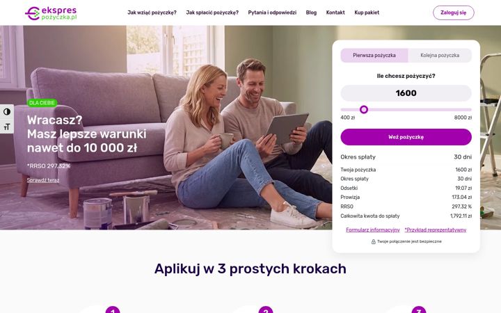 Screenshot ta' eksprespozyczka.pl