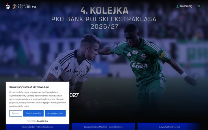Screenshot of ekstraklasa.org