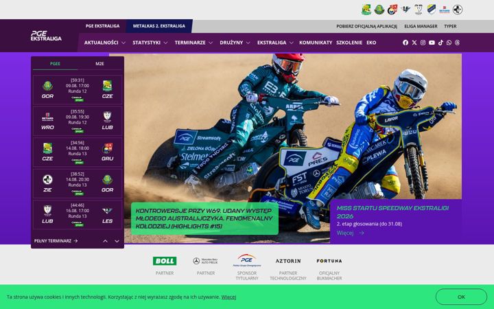 Screenshot of ekstraliga.pl