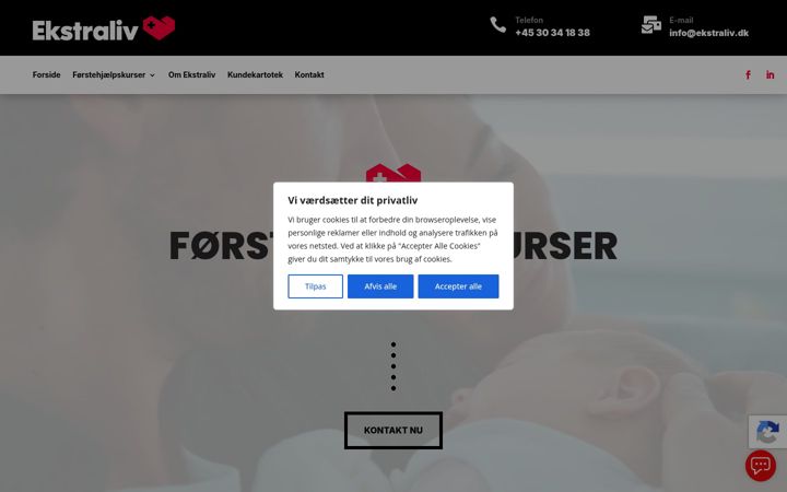 Screenshot stránky ekstraliv.dk