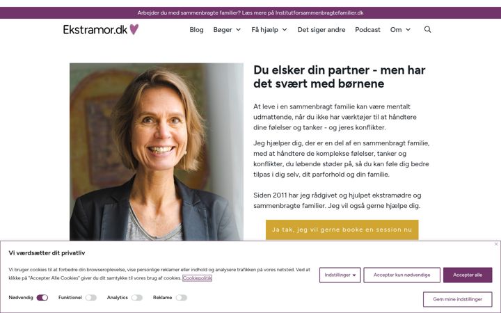 Screenshot stránky ekstramor.dk