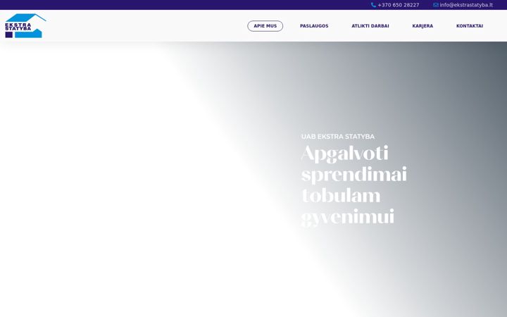 Snímek obrazovky ekstrastatyba.lt