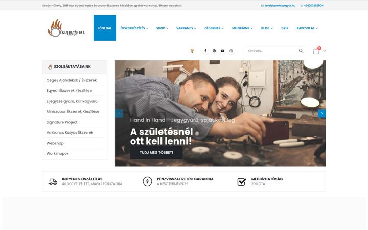 Screenshot di ekszergyar.hu