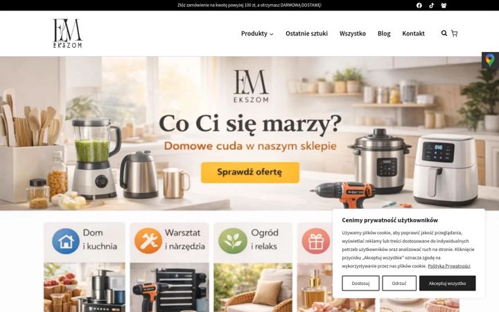Screenshot of ekszom.pl