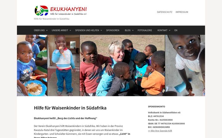 Zrzut ekranu ekukhanyeni.de