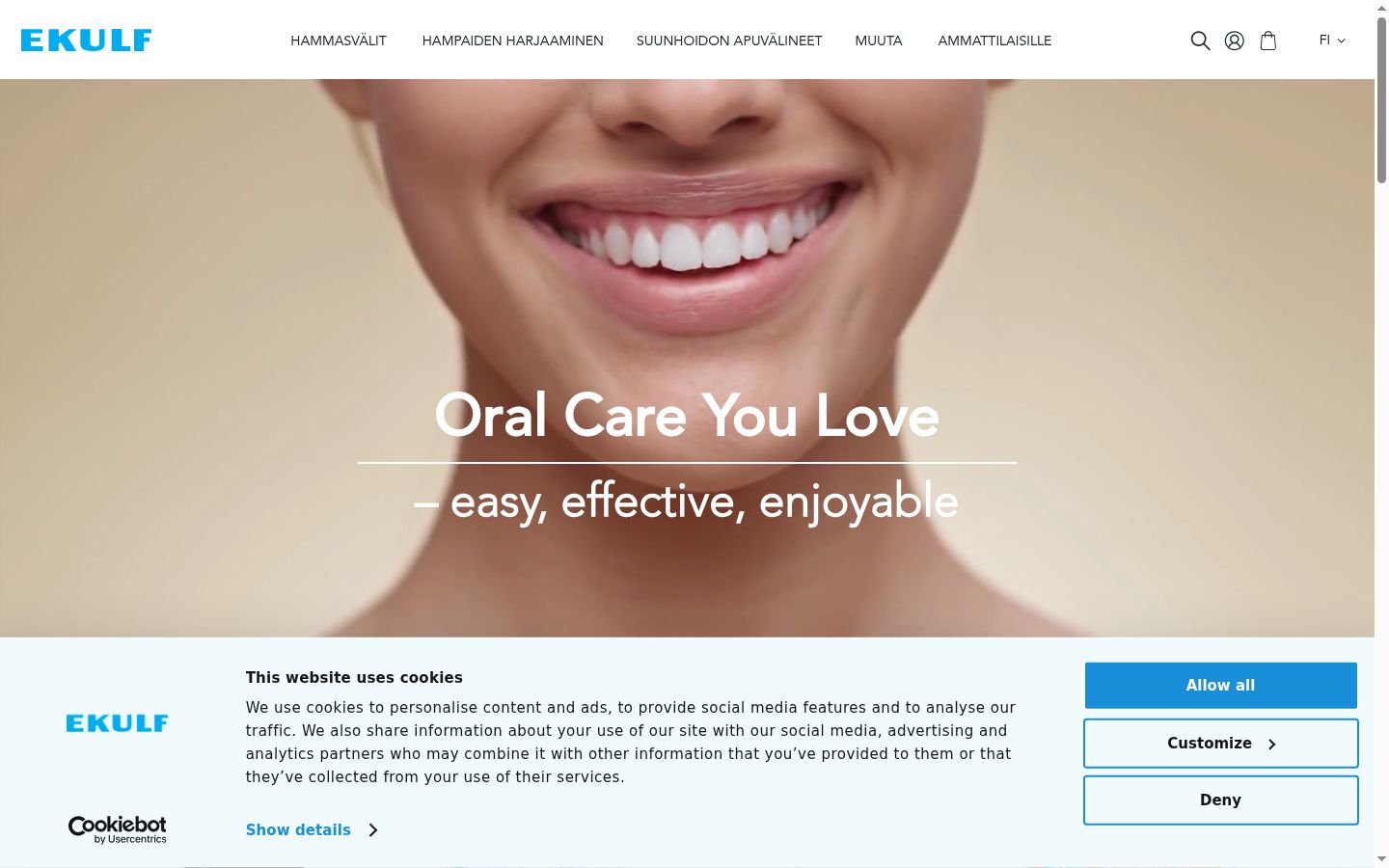Screenshot of the consent banner shown before any interaction