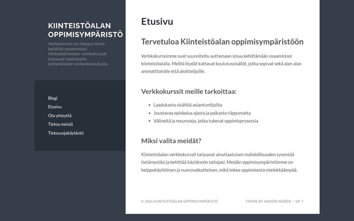 Screenshot of ekurssi.fi