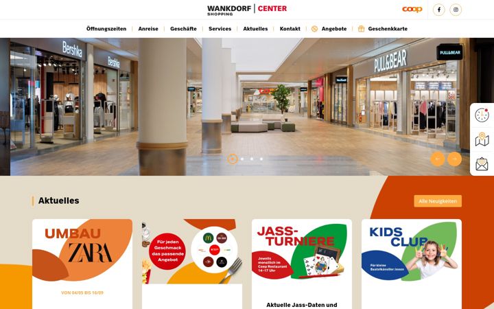 Screenshot von ekz-wankdorf-center.ch