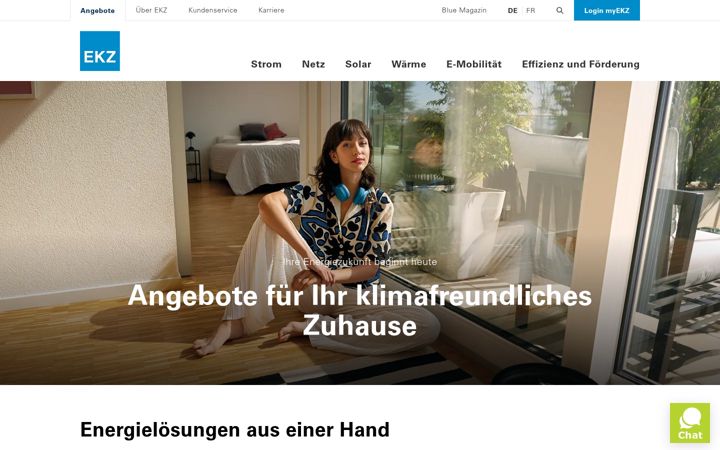 Screenshot von ekz.ch