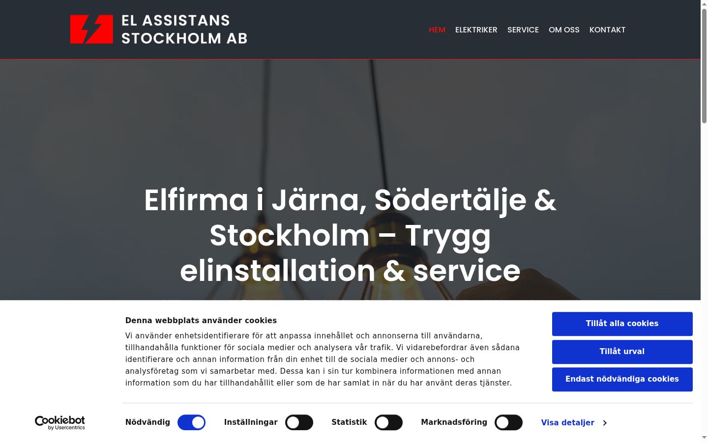 Skjermbilde av samtykkebanneret slik det vises før noen interaksjon