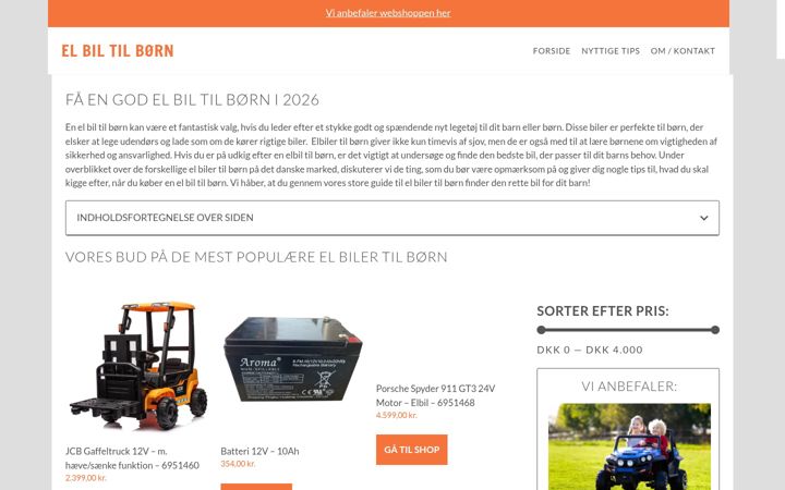 Screenshot του el-bil-til-boern.dk