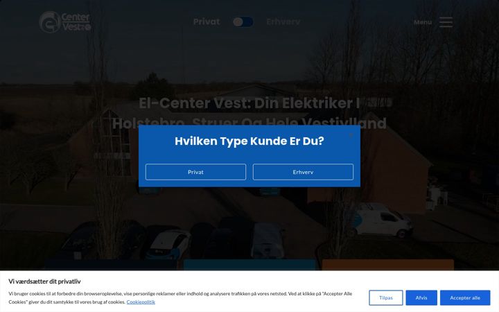 Screenshot stránky el-center-vest.dk