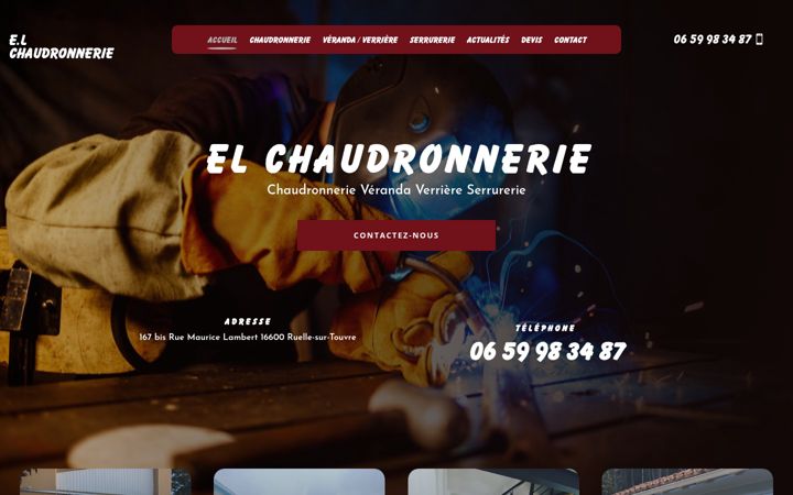 Screenshot stránky el-chaudronnerie-angouleme.fr