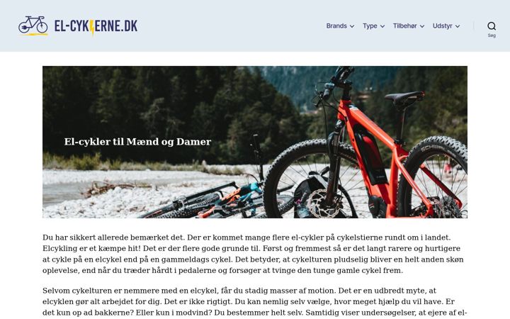 Skærmbillede af el-cyklerne.dk