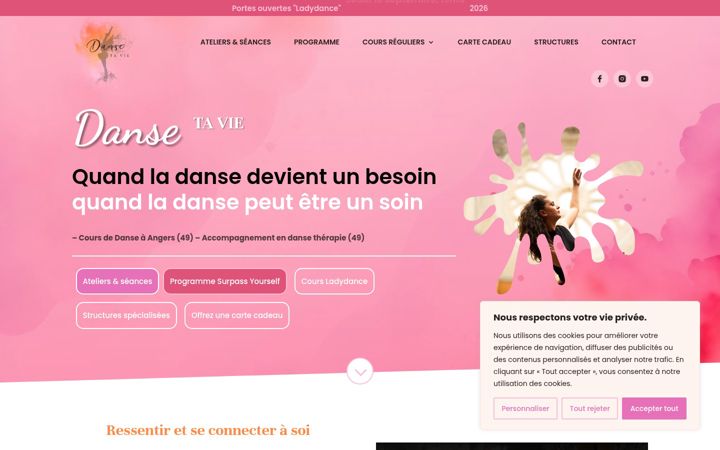 Screenshot stránky el-dansetavie.fr