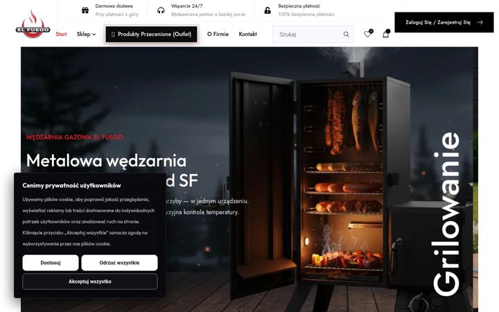 Snímek obrazovky el-fuego.pl