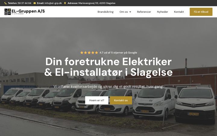Екранна снимка на el-grp.dk