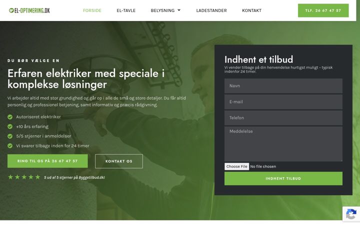 Posnetek zaslona el-optimering.dk