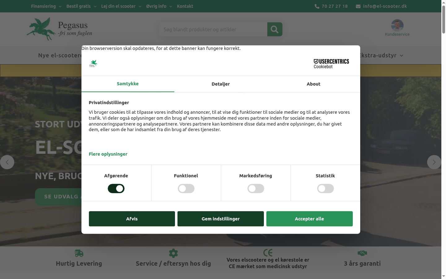 Sutikimo reklamjuostės, rodytos prieš bet kokią sąveiką, ekrano kopija