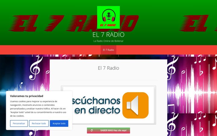 Screenshot of el7radio.com