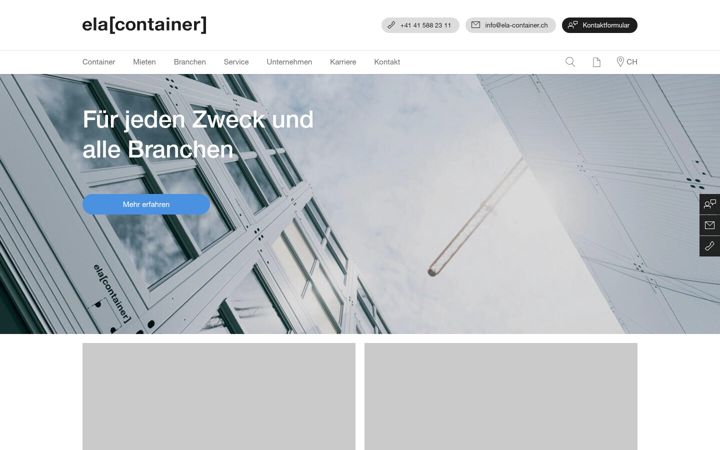 Screenshot von ela-container.ch