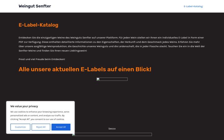 Snímek obrazovky elabel-weingutsenfter.de