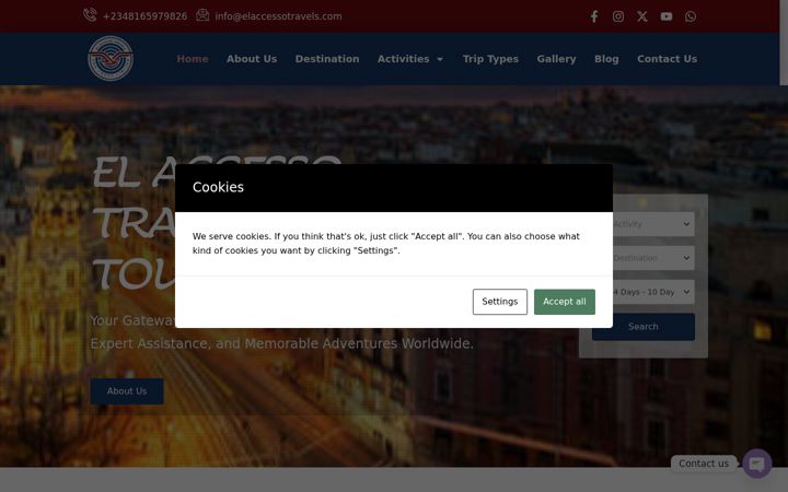 Screenshot of elaccessotravels.com
