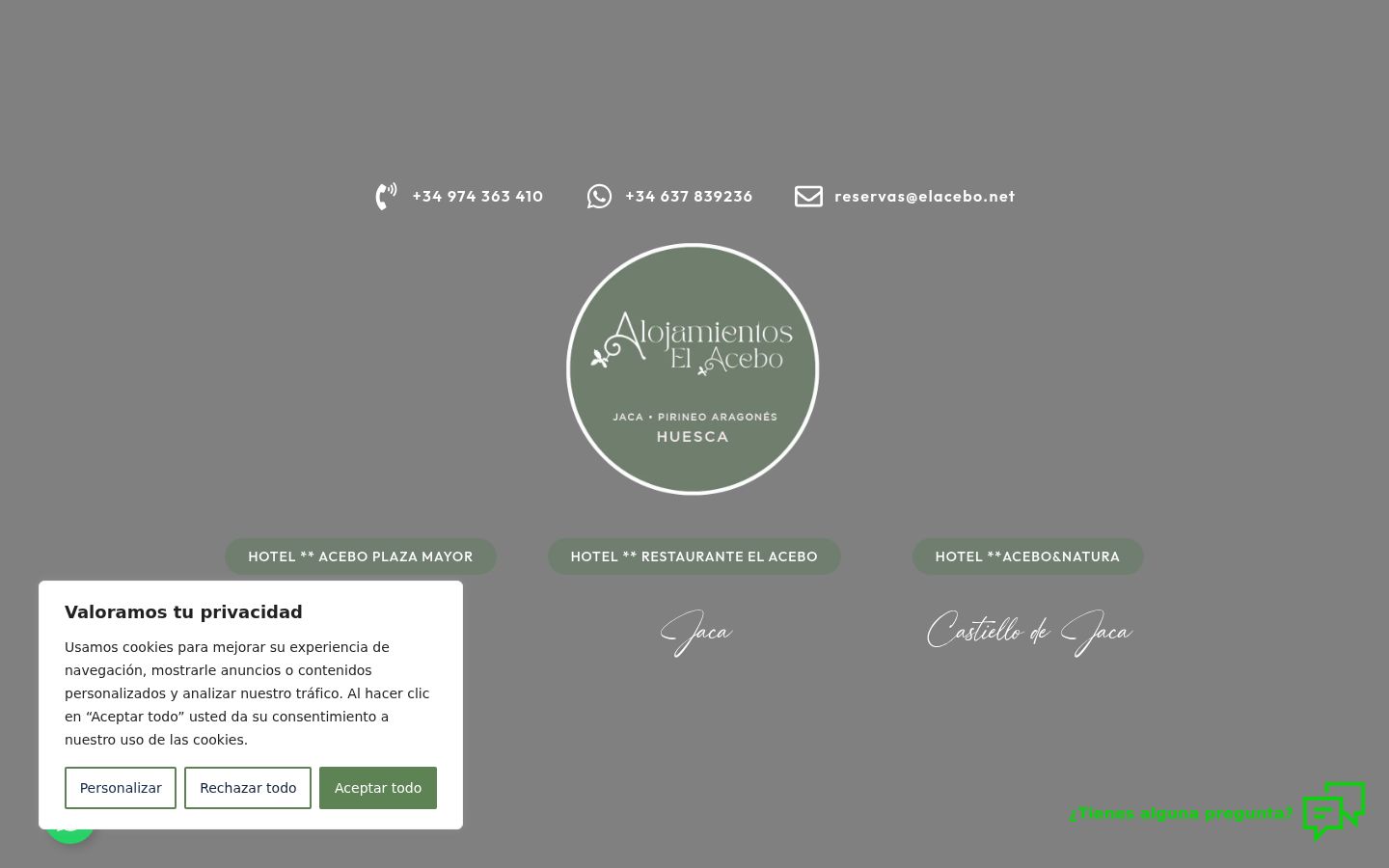 Screenshot del banner di consenso mostrato prima di qualsiasi interazione