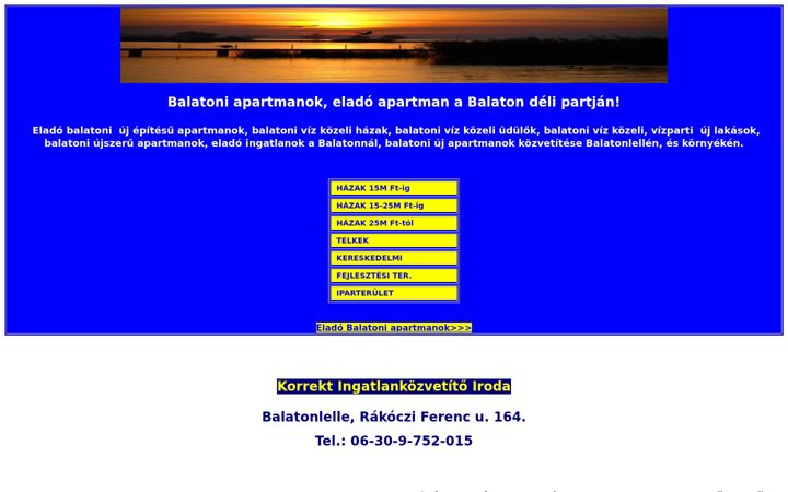 Screenshot di elado-balatoni-apartmanok.hu