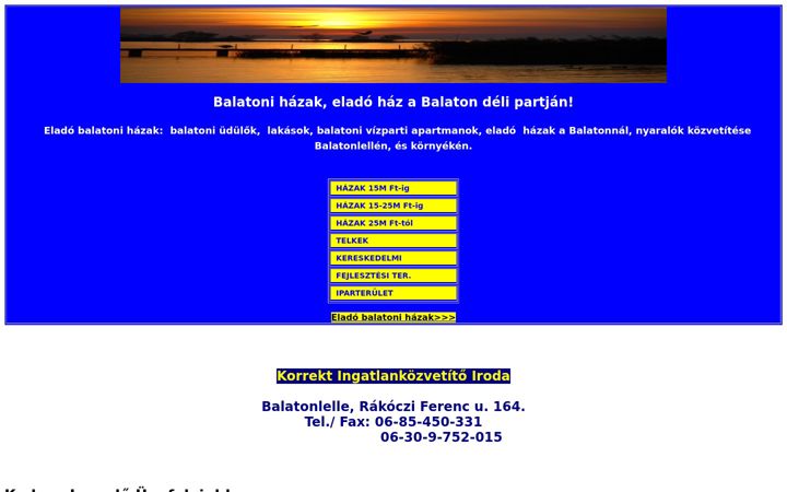Screenshot di elado-balatoni-hazak.hu