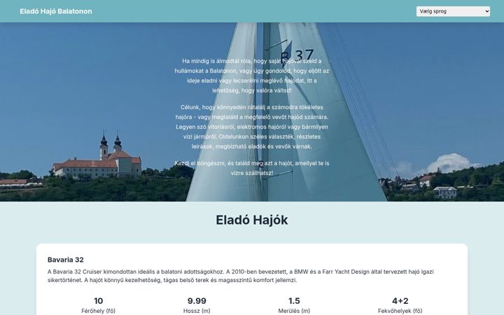 Snímek obrazovky eladohajobalatonon.hu