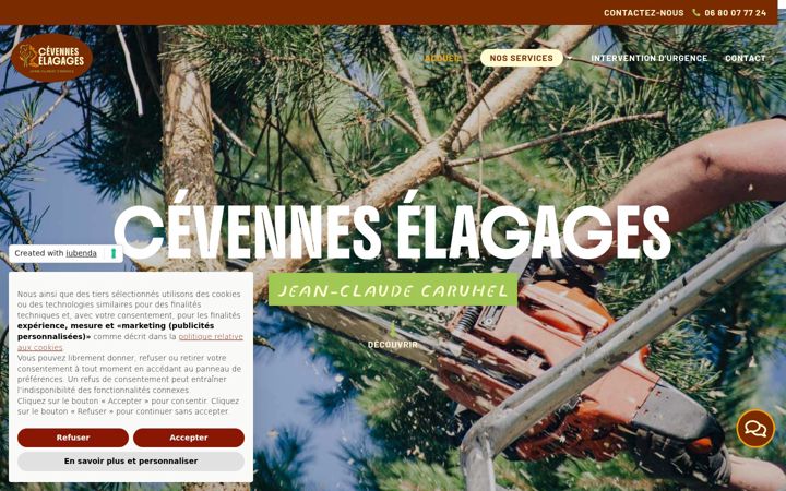 Screenshot stránky elagage-abattage.fr