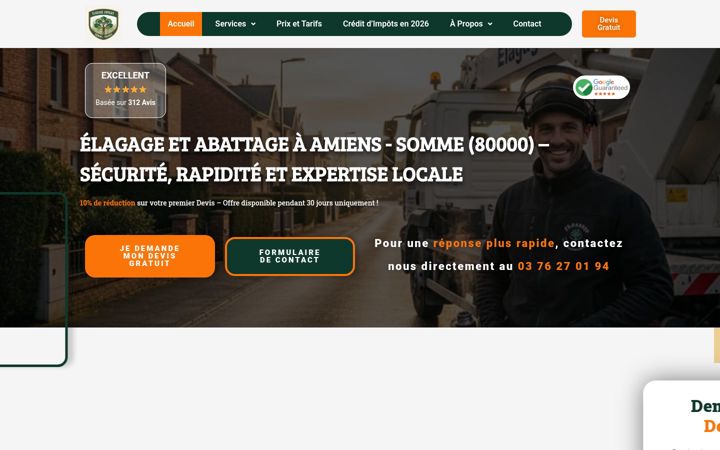 Screenshot ta' elagage-amiens.fr