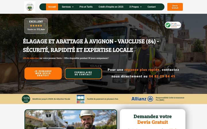 Screenshot ta' elagage-avignon.fr