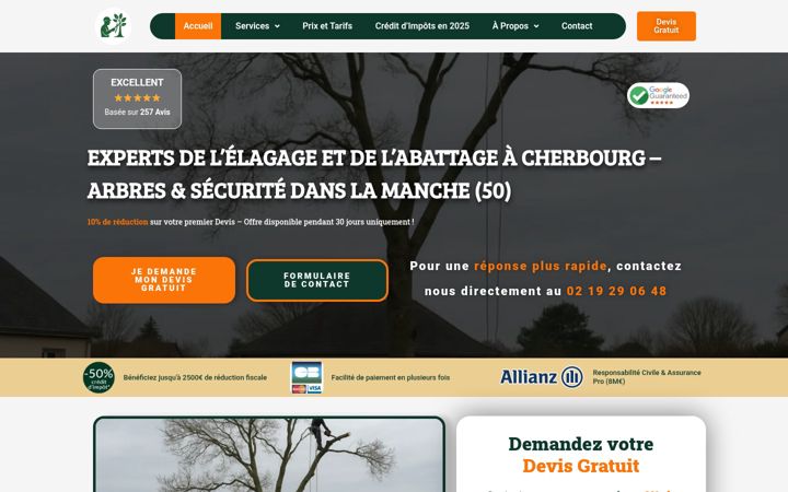 Screenshot ta' elagage-cherbourg.fr