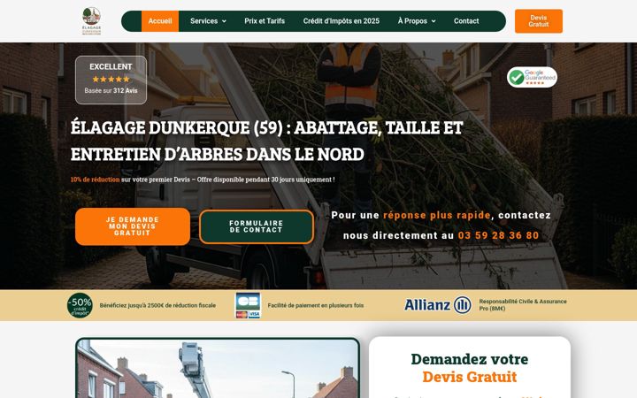 Screenshot ta' elagage-dunkerque.fr