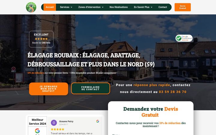 Képernyőkép: elagage-roubaix.fr