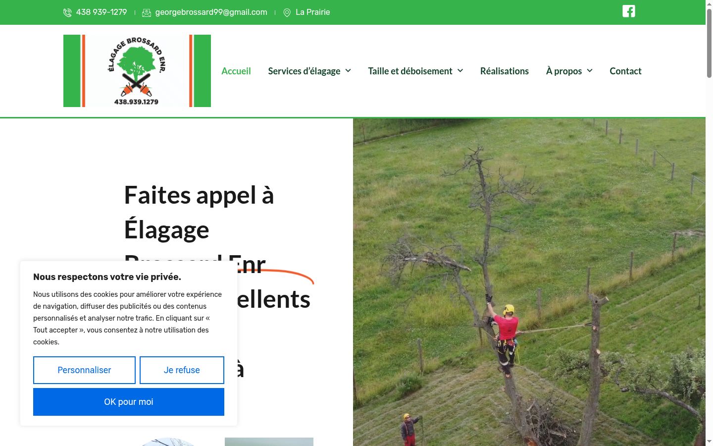 Captura de ecrã do banner de consentimento apresentado antes de qualquer interação