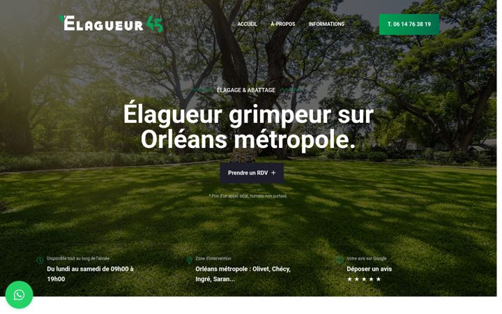 Screenshot di elagueur45.fr