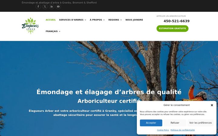 Screenshot of elagueurs.com