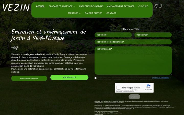 Screenshot di elagueurvezin.fr