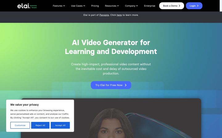 Screenshot of elai.io