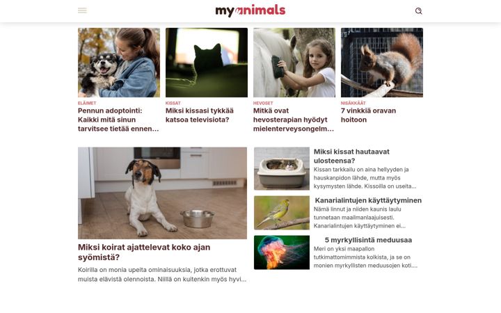 Screenshot of elaimemme.fi