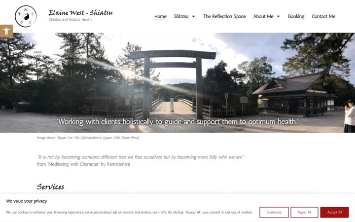 Ekrānuzņēmums no elainewest.co.uk