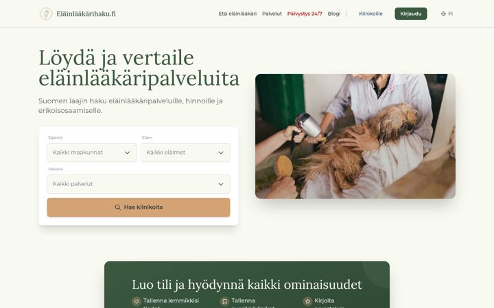 Screenshot of elainlaakarihaku.fi