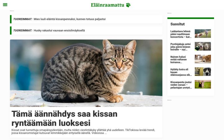 Screenshot of elainraamattu.fi