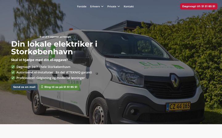 Skærmbillede af elainstallation.dk
