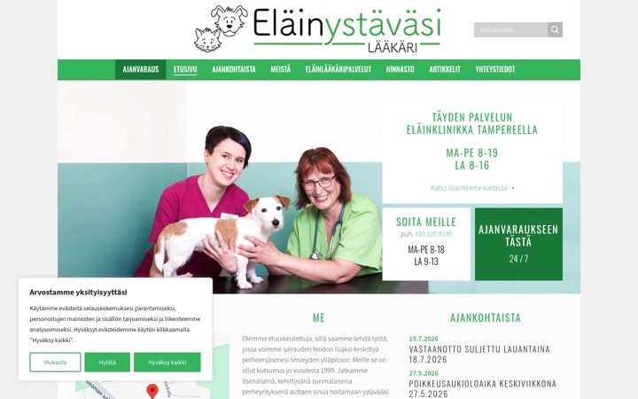 Screenshot of elainystavasilaakari.fi