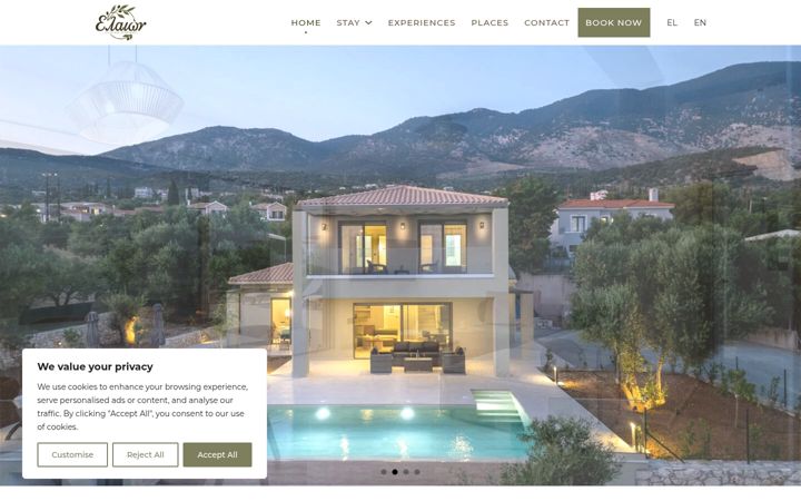 Zrzut ekranu elaionluxuryvillas.gr