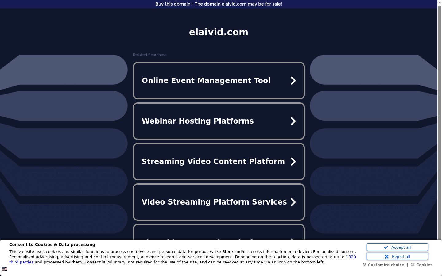 Screenshot of the consent banner shown before any interaction